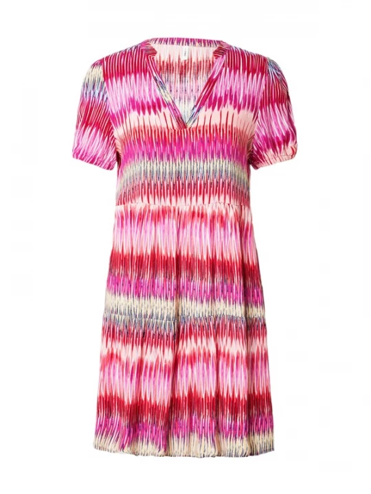 Foto van product ONLY Jurk 'Nova Thea' lichtblauw / fuchsia / pastelroze / bloedrood