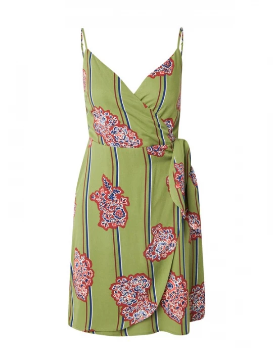 Foto van product ONLY Jurk 'ONLALMA' donkerblauw / olijfgroen / riet / roestrood