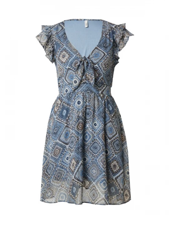 Foto van product ONLY Jurk 'ONLASTA' blauw / zwart / wit