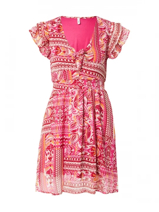 Foto van product ONLY Jurk 'ONLASTA' oranje / fuchsia / donkerroze / wit