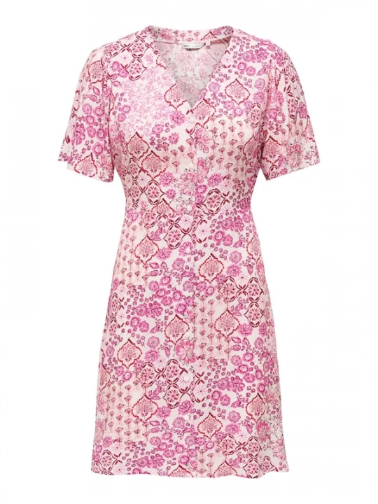 Foto van product ONLY Jurk 'ONLEVIDA' rosa / lichtroze / bordeaux / wit