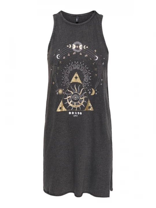 Foto van product ONLY Jurk 'ONLLUCY' goud / zwart gemêleerd / offwhite