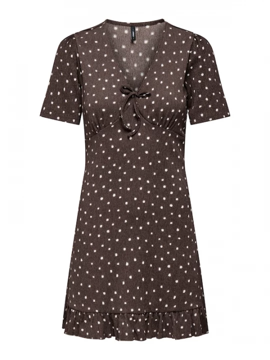 Foto van product ONLY Jurk 'ONLMolly' donkerbruin / wit