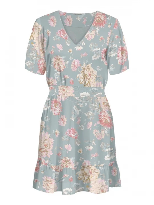 Foto van product ONLY Jurk 'STAR LIFE FIA' beige / duifblauw / pink / oudroze