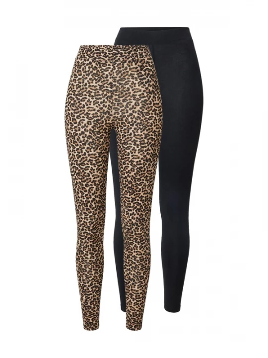 Foto van product ONLY Leggings 'ONLLIVE LOVE' ecru / brokaat / zwart