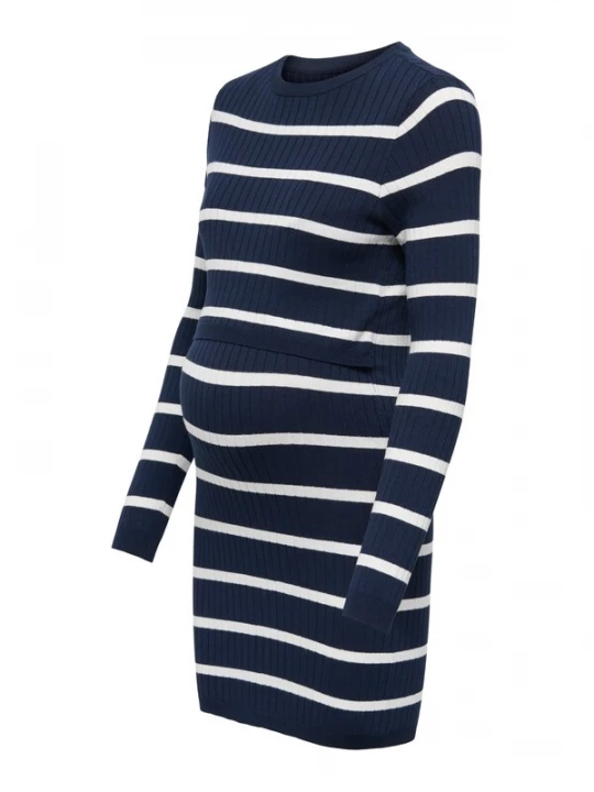 Foto van product Only Maternity Gebreide jurk 'OLMFemi' navy / wit