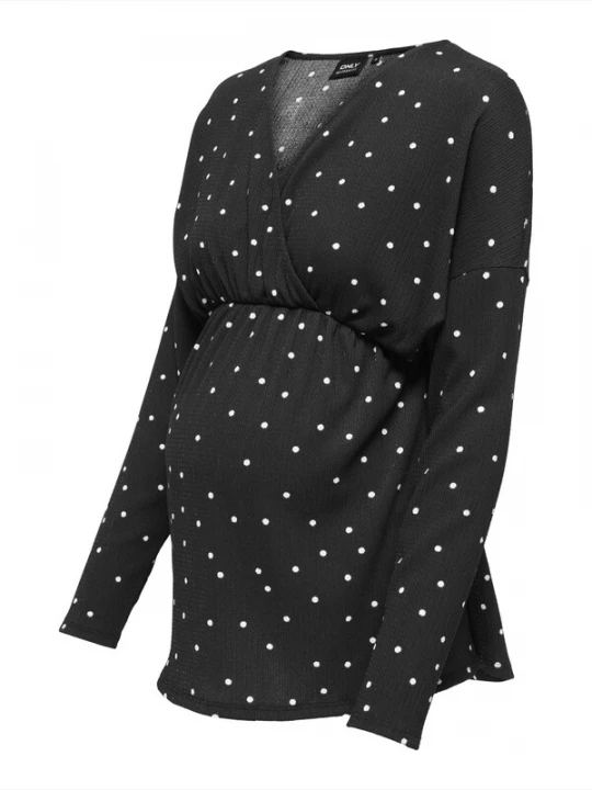 Foto van product Only Maternity Shirt 'OLMAMAZE' zwart / wit