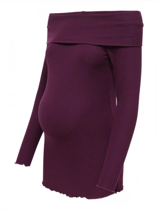 Foto van product Only Maternity Shirt 'OLMESMERALDA' wijnrood