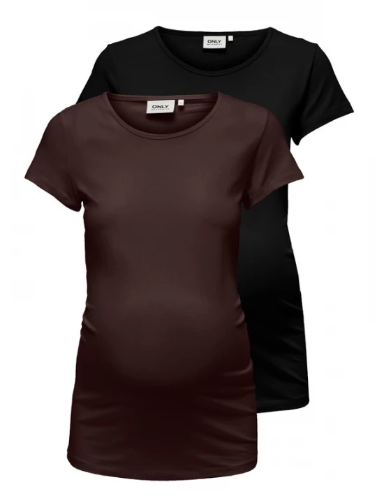 Foto van product Only Maternity Shirt 'OLMLovely' chocoladebruin / zwart