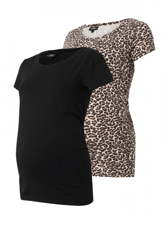 Foto van product Only Maternity Shirt 'OLMLovely' lichtbeige / bruin / lichtgrijs / zwart