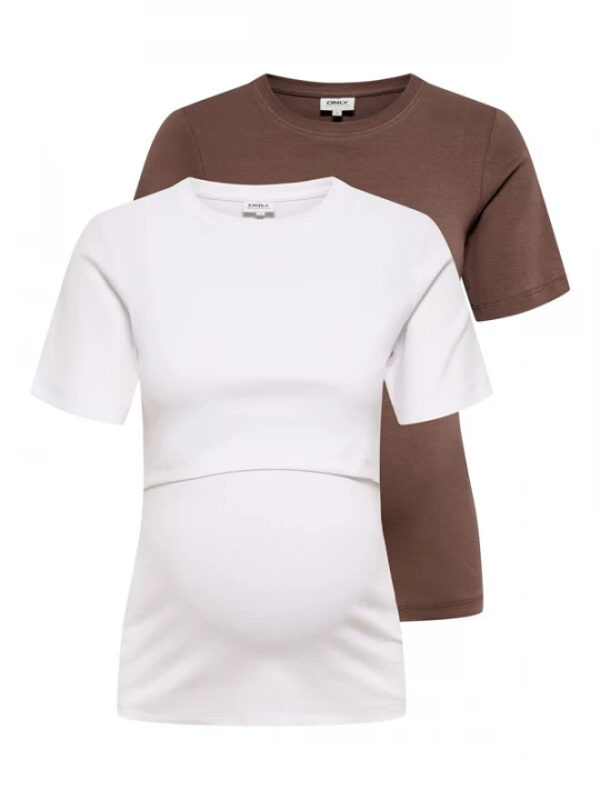 Foto van product Only Maternity Shirt 'OLMNima' bruin / wit