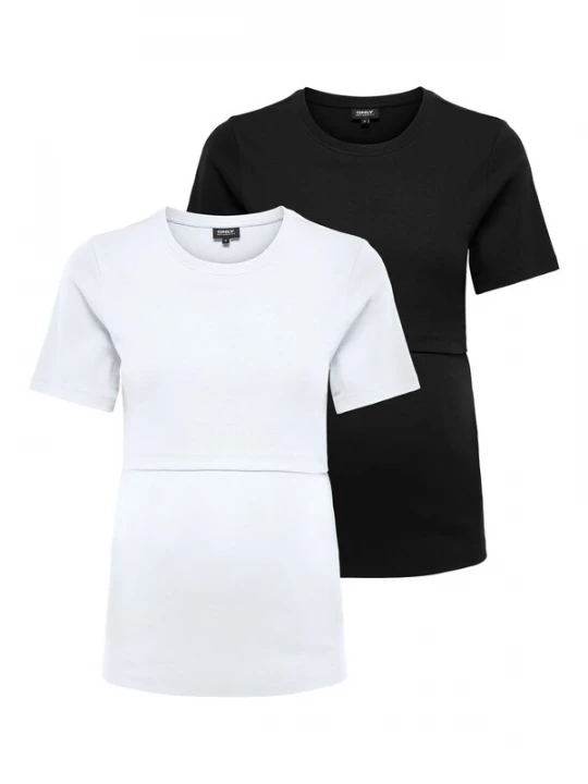 Foto van product Only Maternity Shirt 'OLMNima' zwart / wit