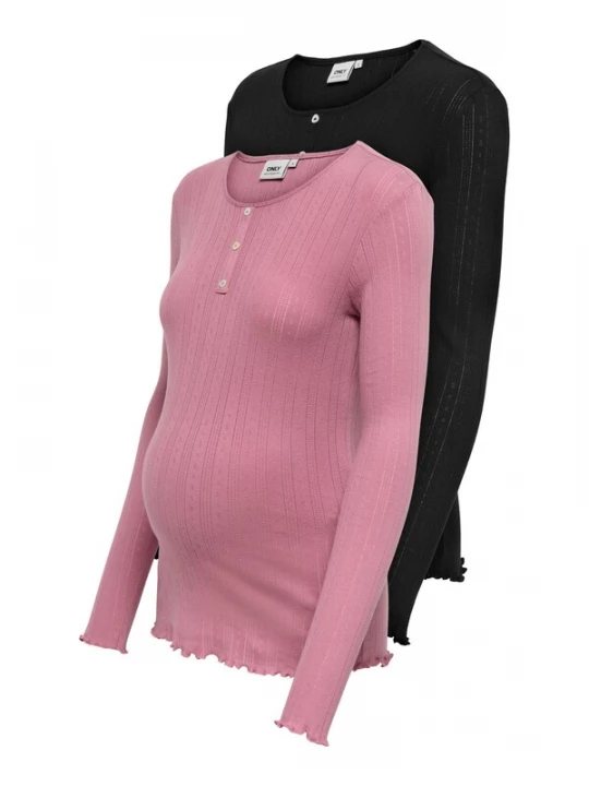 Foto van product Only Maternity Shirt 'OLMVista' oudroze / zwart