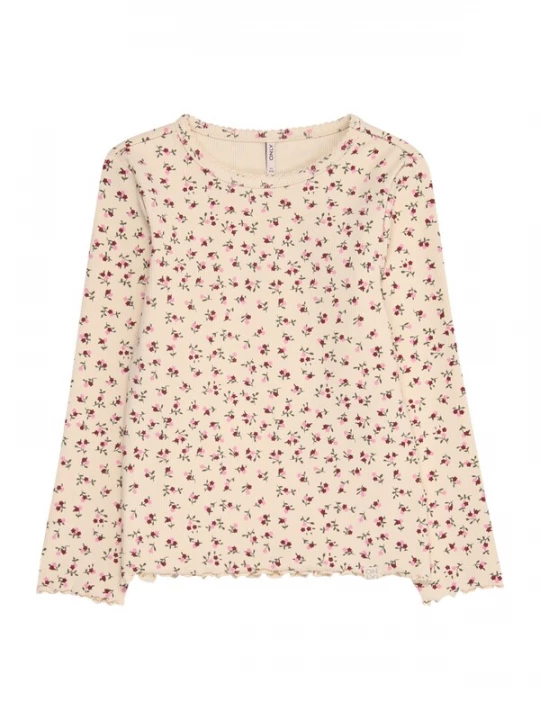 Foto van product Only Mini Shirt 'KMGTRINNY' lichtgrijs / donkergroen / rosa / wijnrood