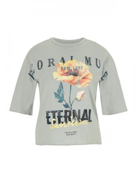 Foto van product Only Petite Shirt 'ONLLUCY' smaragd / pastelgroen / mandarijn / zwart