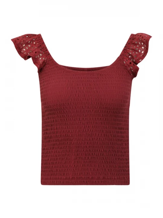 Foto van product Only Petite Top 'ONLGWEN' wijnrood
