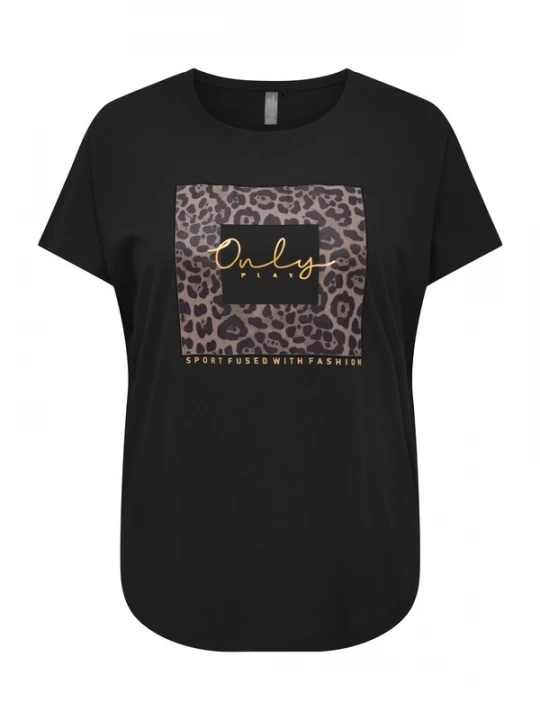 Foto van product Only Play Curvy Functioneel shirt 'ONPAUB-RIE ON' goud / taupe / zwart
