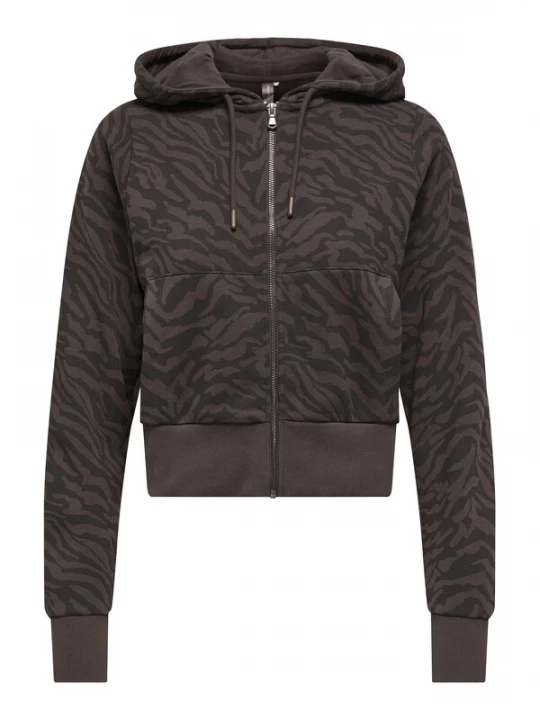Foto van product ONLY PLAY Sportief sweatvest 'ONPCARO' chocoladebruin / zwart