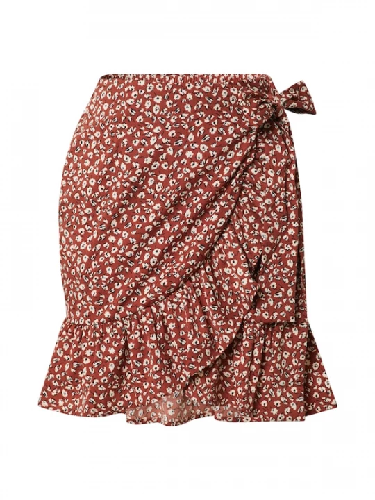 Foto van product ONLY Rok 'Olivia' ecru / roestrood / zwart