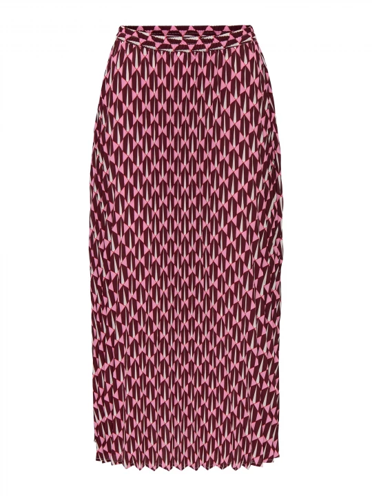 Foto van product ONLY Rok 'ONLALMA' rosa / bourgogne / wit