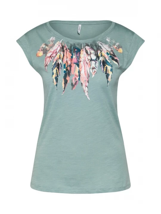 Foto van product ONLY Shirt 'Bone' pastelgroen / donkergroen / oudroze