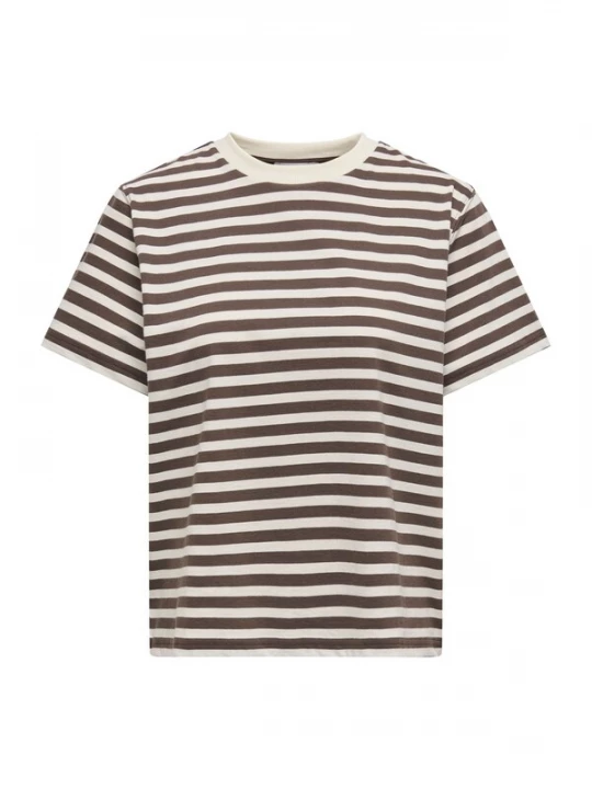 Foto van product ONLY Shirt chocoladebruin / offwhite