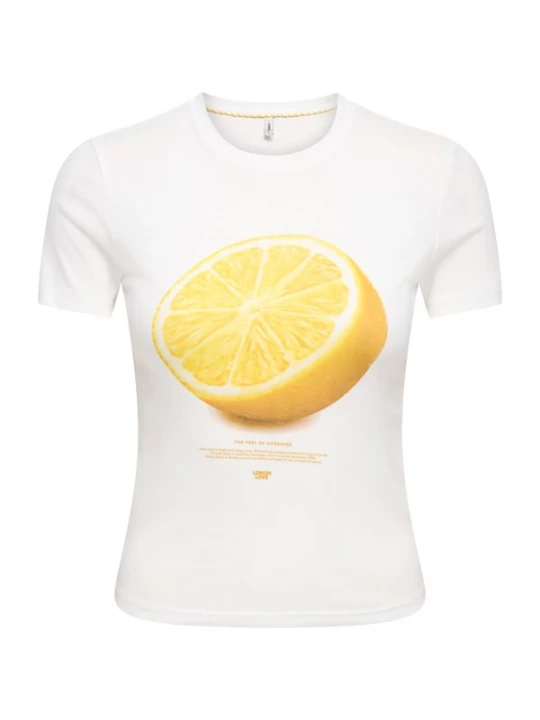 Foto van product ONLY Shirt citroengeel / lichtgeel / wit / offwhite