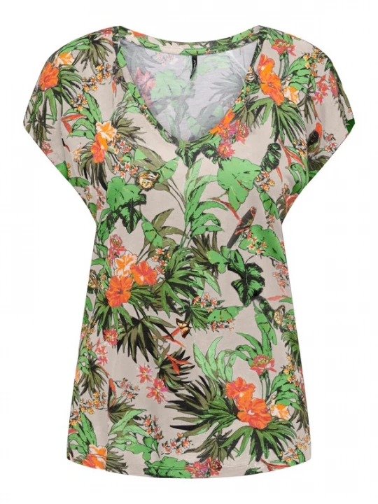 Foto van product ONLY Shirt 'FLAWSOME' taupe / groen / oranje