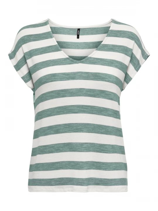 Foto van product ONLY Shirt groen gemêleerd / wit