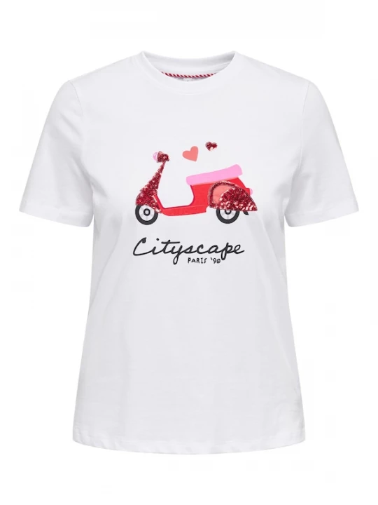 Foto van product ONLY Shirt 'KITA' pink / rood / zwart / wit
