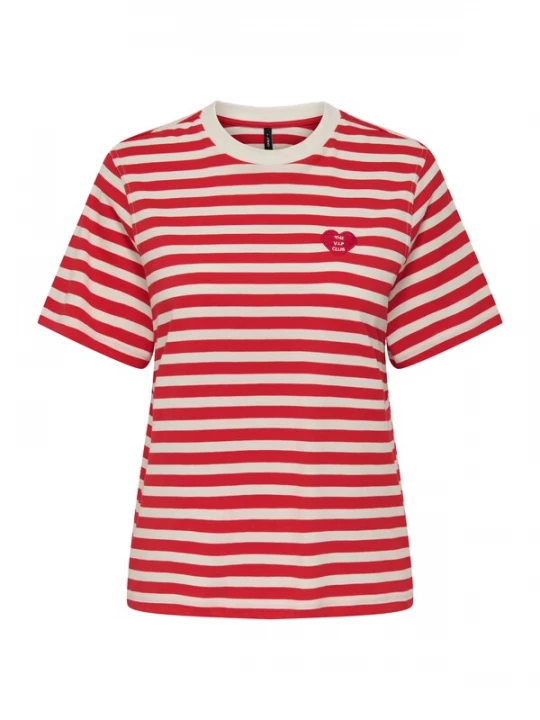 Foto van product ONLY Shirt knalrood / wit