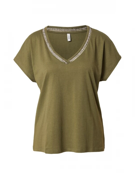 Foto van product ONLY Shirt 'LULU' donkergroen / zilver