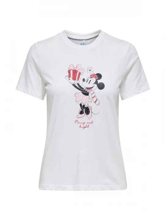 Foto van product ONLY Shirt 'Mickey Life' pink / zwart / wit