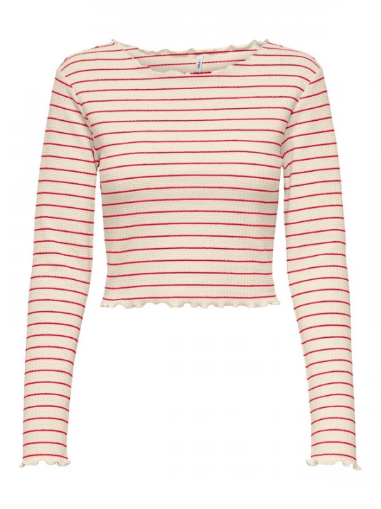Foto van product ONLY Shirt 'ONLANITS' cranberry / wolwit