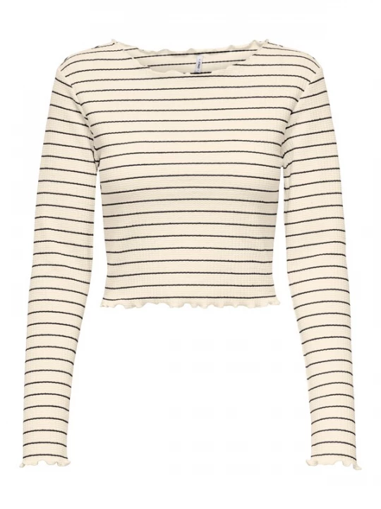 Foto van product ONLY Shirt 'ONLANITS' zwart / wolwit