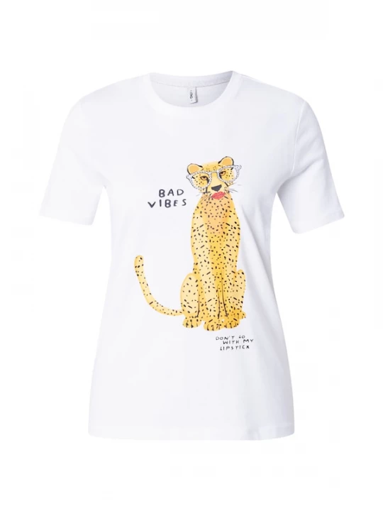 Foto van product ONLY Shirt 'ONLBARIA' geel / zwart / wit