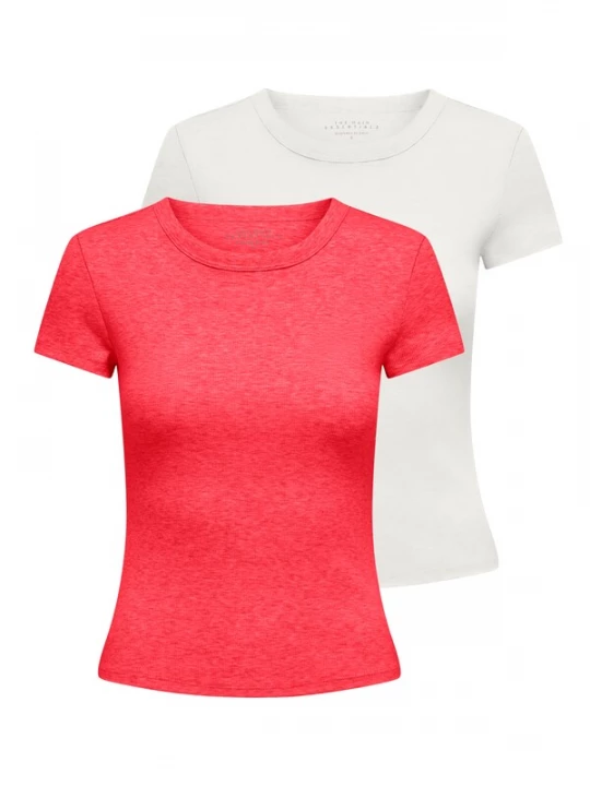 Foto van product ONLY Shirt 'ONLEasy' koraal / wit
