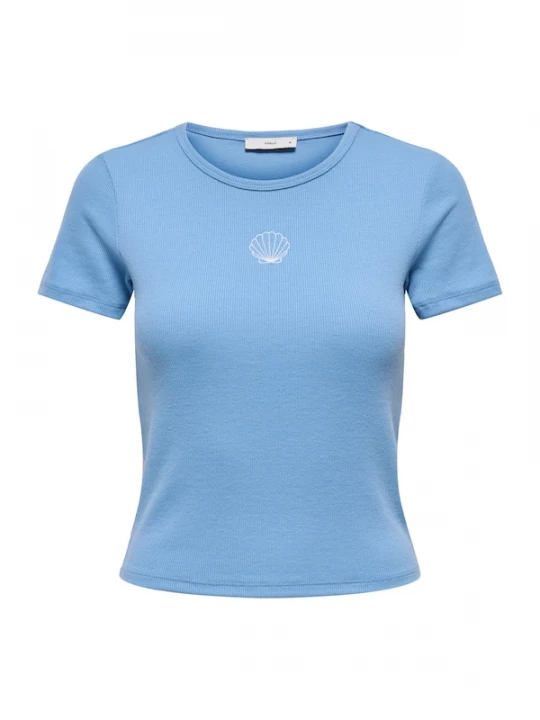 Foto van product ONLY Shirt 'ONLElva June' lichtblauw / wit
