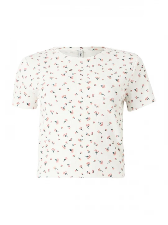 Foto van product ONLY Shirt 'ONLFENJA' donkergroen / donkeroranje / wit