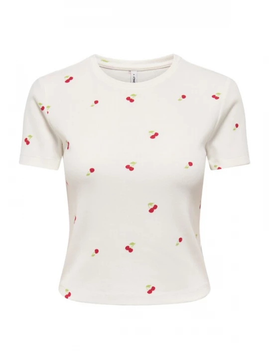 Foto van product ONLY Shirt 'ONLFENJA' lichtgroen / kersrood / wit