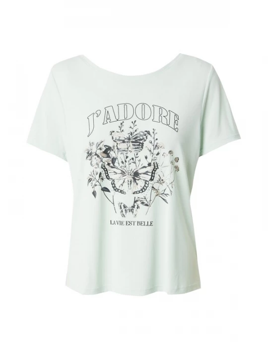 Foto van product ONLY Shirt 'ONLFree' grijs / pastelgroen / zwart