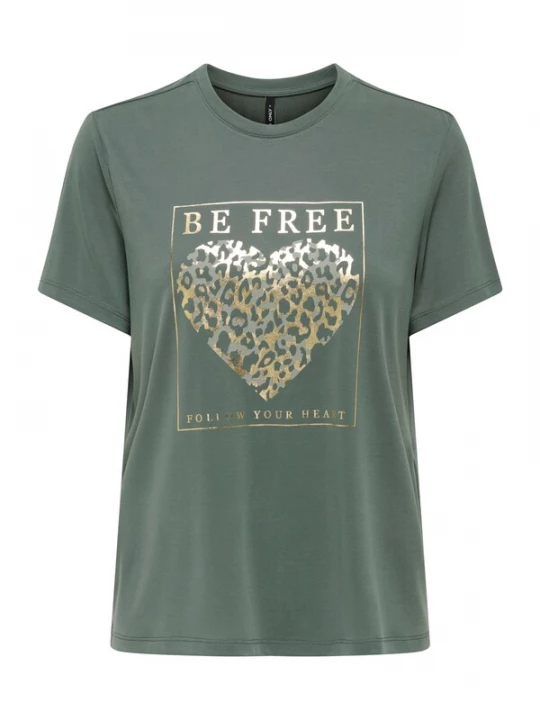 Foto van product ONLY Shirt 'ONLFree Life' goud / spar / wit