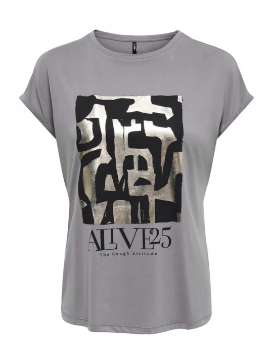 Foto van product ONLY Shirt 'ONLFREE NEW' goud / grijs / zwart