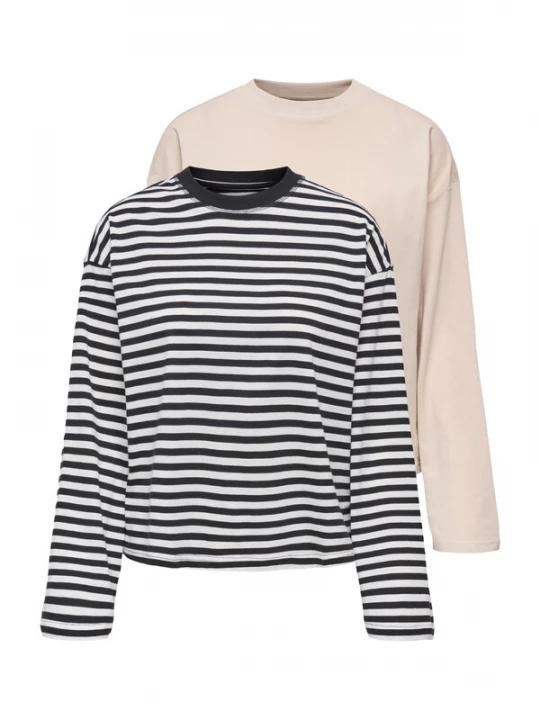Foto van product ONLY Shirt 'ONLHAPPY' beige / antraciet