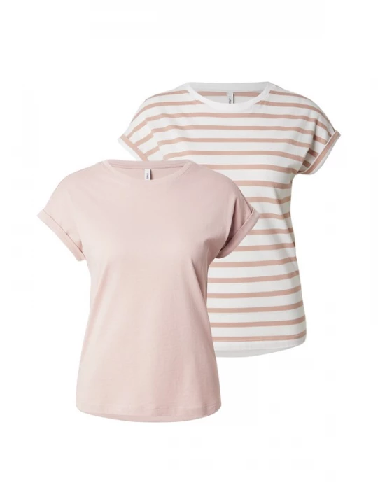 Foto van product ONLY Shirt 'ONLHAPPY' poederroze / wit