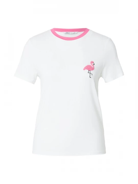 Foto van product ONLY Shirt 'ONLHEART' lichtroze / zwart / wit