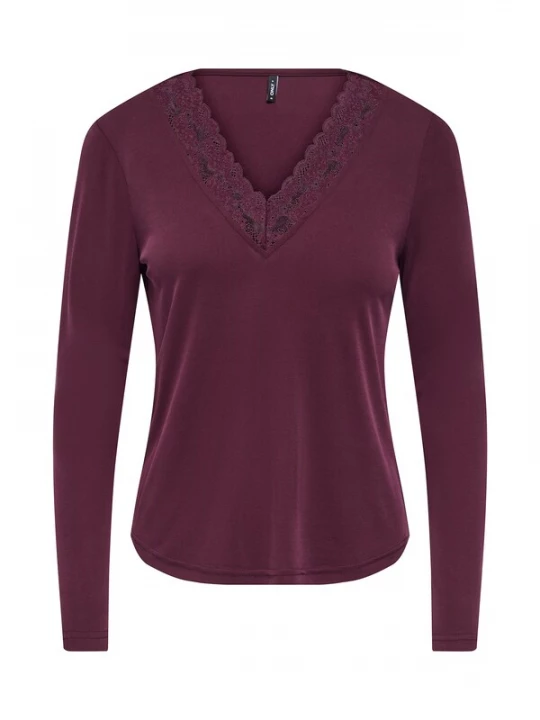Foto van product ONLY Shirt 'ONLIDA' wijnrood