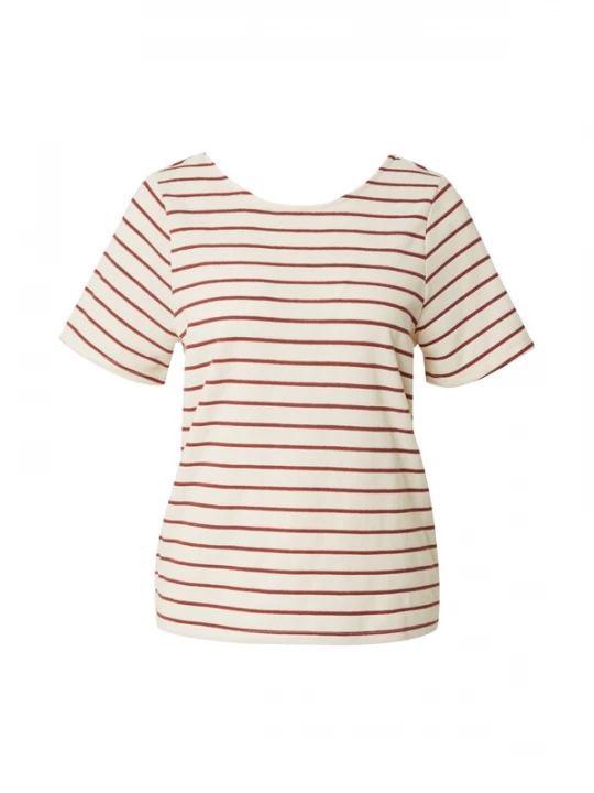 Foto van product ONLY Shirt 'ONLJANA' kastanjebruin / wit
