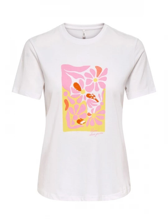 Foto van product ONLY Shirt 'ONLKITA' geel / donkeroranje / lichtroze / wit
