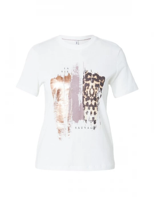 Foto van product ONLY Shirt 'ONLKITA' goud / lila / zwart / wit